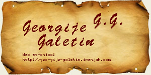 Georgije Galetin vizit kartica